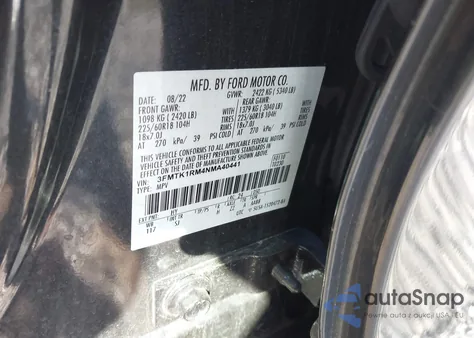 2022 Ford Mustang Mach-E Select из США, поврежденный, VIN 3FMTK1RM4NMA40441